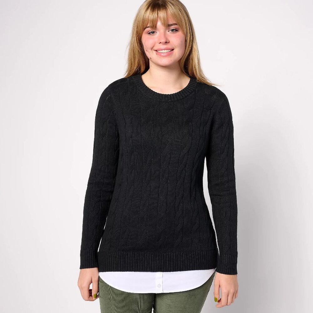 Denim & Co. Adaptive Crewneck Long-Sleeve Sweater - Sz 2X a624917